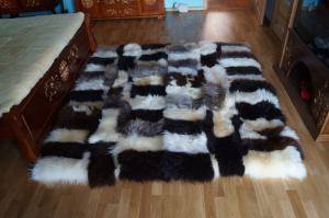 Sheepskins - Patchwork sheepskin rug - delightful-rectangular-carpets-sheepskin
