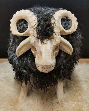 Sheepskins - Wooden Sheep  - large-ram-wood