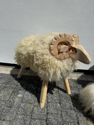 Sheepskins - Wooden Sheep  - woodensheepwithsheepskin1