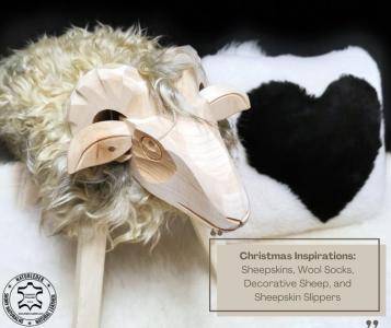 Sheepskins - Christmas Inspirations: Sheepskins, Wool Socks, Decorative Sheep, and Sheepskin Slippers