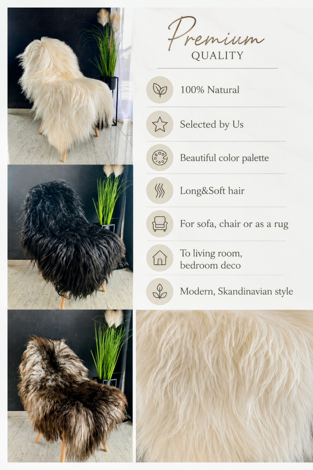 Sheepskins - Natural beauty in your home! Premium Icelandic Sheepskins